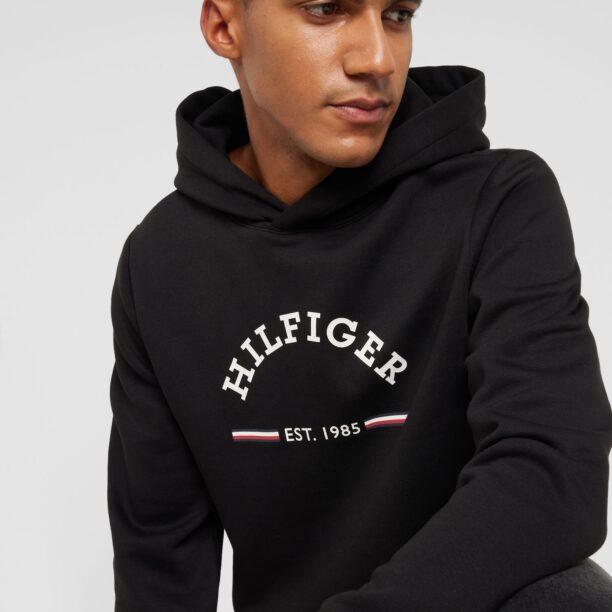 TOMMY HILFIGER Bluză de molton  negru / alb preţ