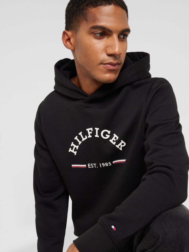 TOMMY HILFIGER Bluză de molton  negru / alb preţ