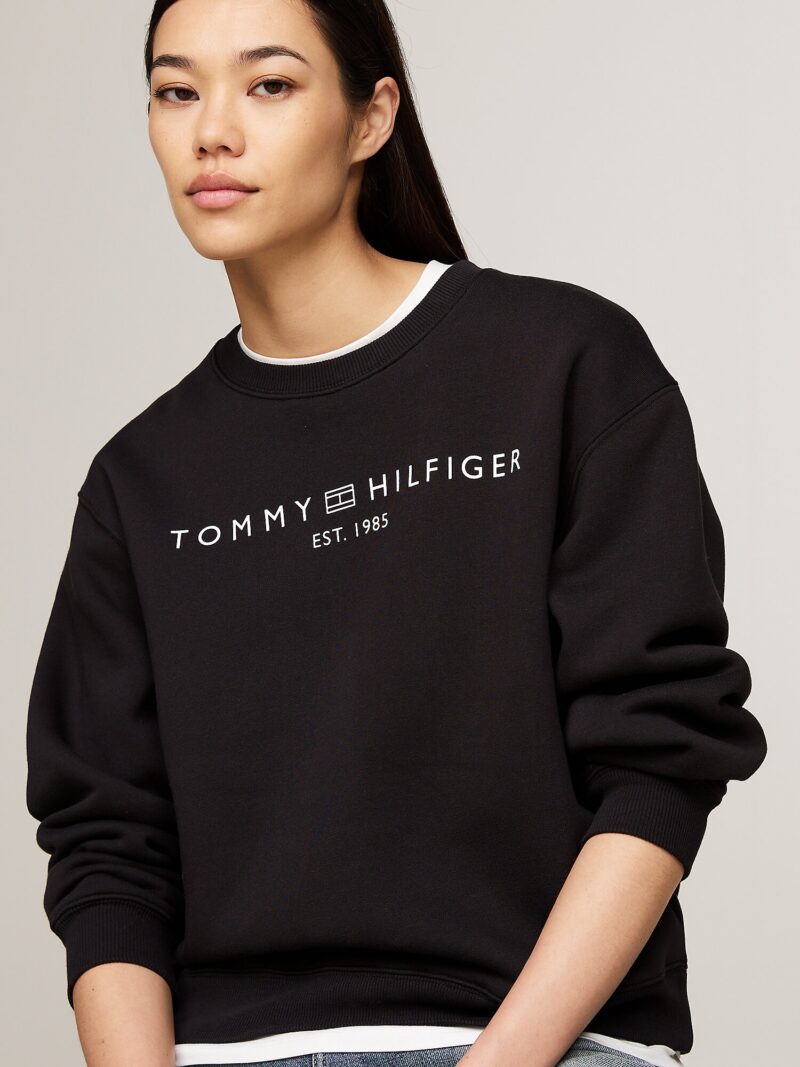 Cumpăra TOMMY HILFIGER Bluză de molton  negru / alb