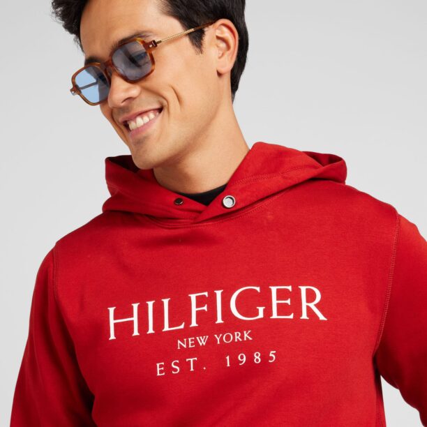 TOMMY HILFIGER Bluză de molton  roșu / alb