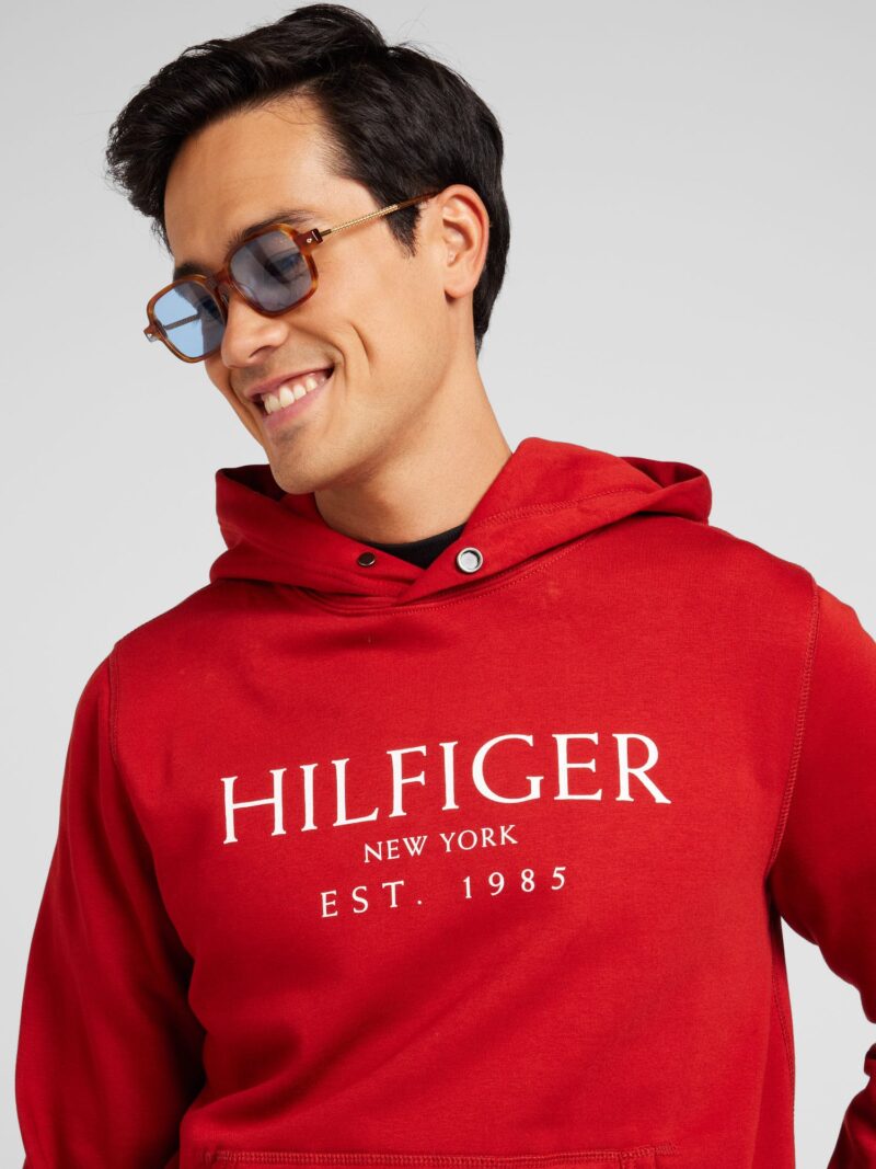 TOMMY HILFIGER Bluză de molton  roșu / alb