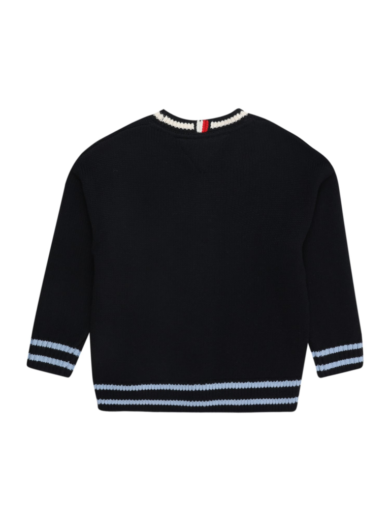 TOMMY HILFIGER Geacă tricotată 'H CARDIGAN SWEATER'  bleumarin / albastru deschis / alb