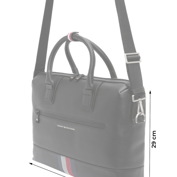 TOMMY HILFIGER Geantă laptop 'TRANSIT'  albastru marin / roşu închis / negru / alb