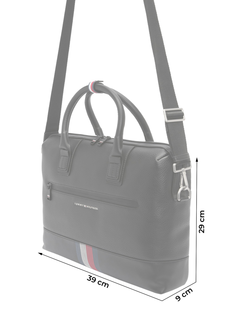 TOMMY HILFIGER Geantă laptop 'TRANSIT'  albastru marin / roşu închis / negru / alb