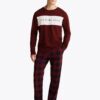 TOMMY HILFIGER Pantaloni de pijama  roșu vin / roșu merlot / negru