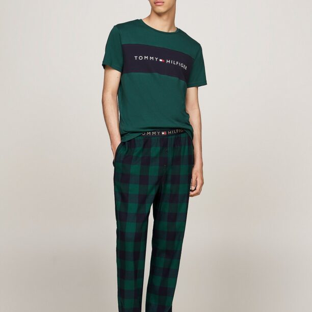 TOMMY HILFIGER Pantaloni de pijama  verde închis / negru preţ