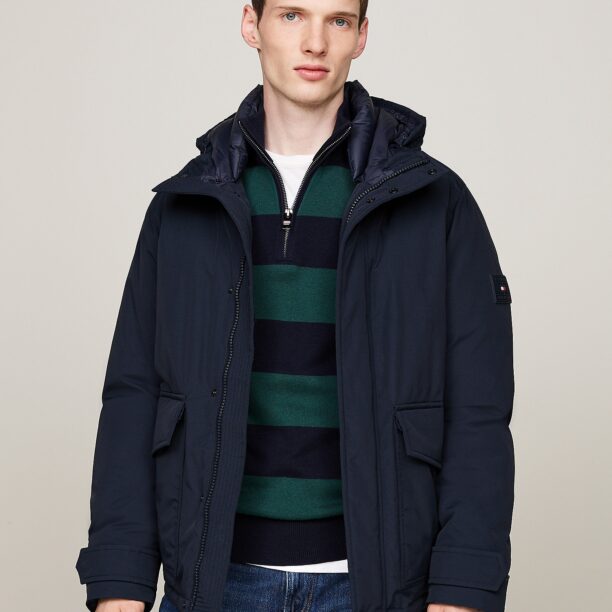 TOMMY HILFIGER Parka de iarnă 'Rockie'  bleumarin / sângeriu / alb