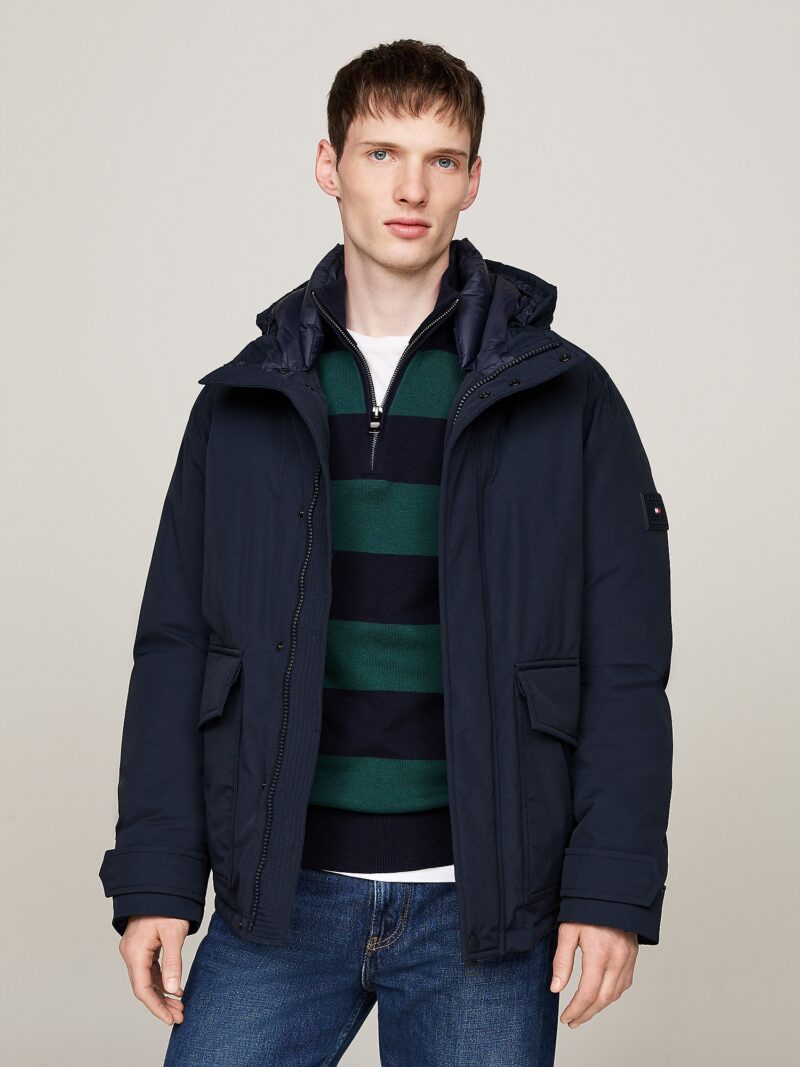 TOMMY HILFIGER Parka de iarnă 'Rockie'  bleumarin / sângeriu / alb