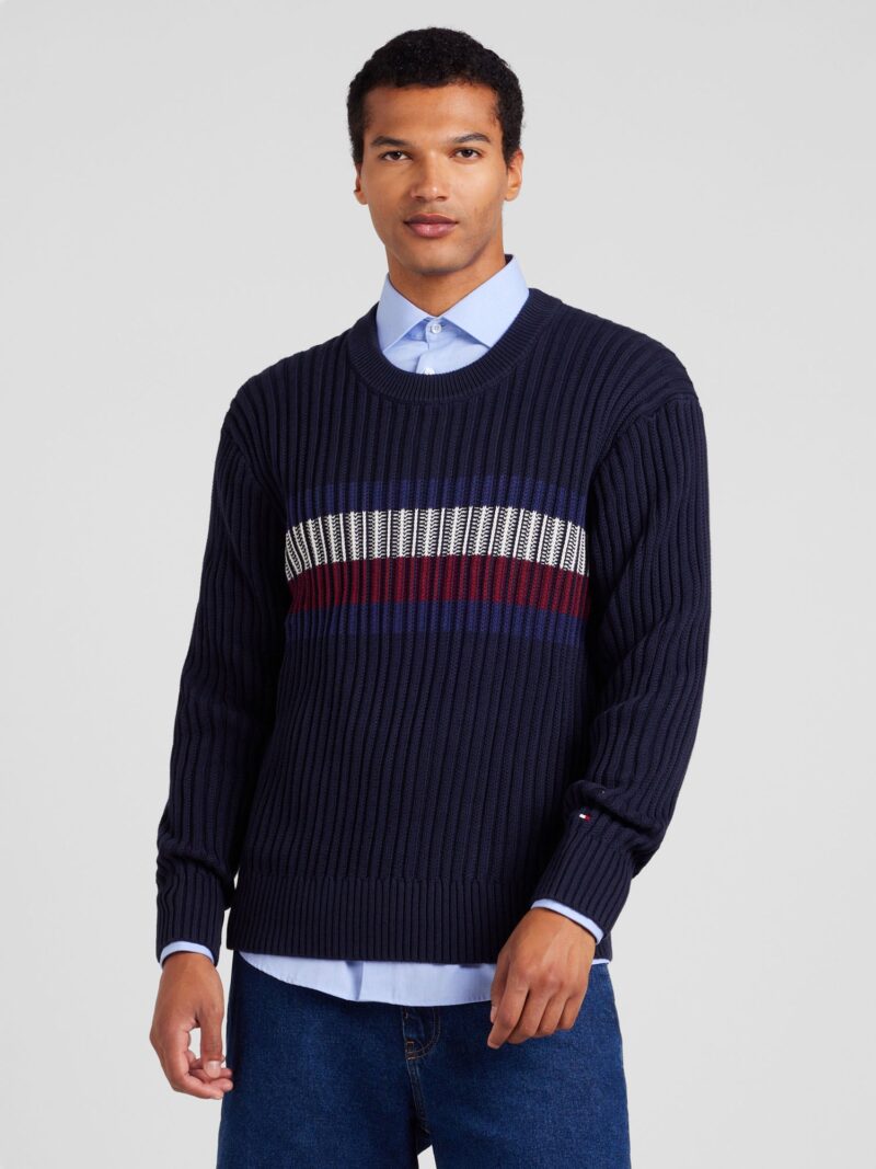 TOMMY HILFIGER Pulover  albastru marin / roşu închis / alb preţ