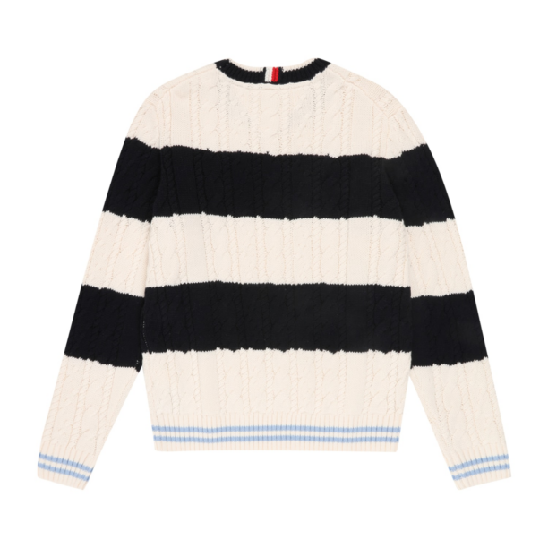 TOMMY HILFIGER Pulover  albastru noapte / albastru deschis / alb