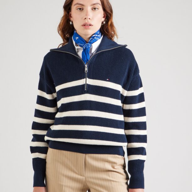 TOMMY HILFIGER Pulover  bleumarin / alb