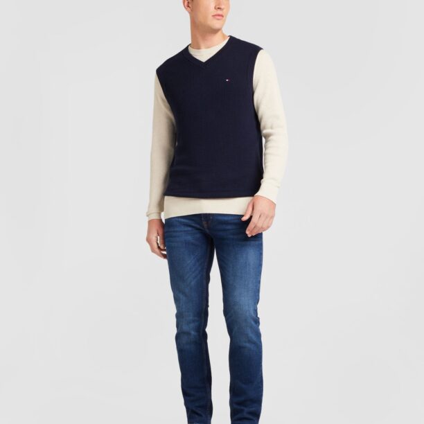 TOMMY HILFIGER Pulover  bleumarin / maro cappuccino / roșu / alb