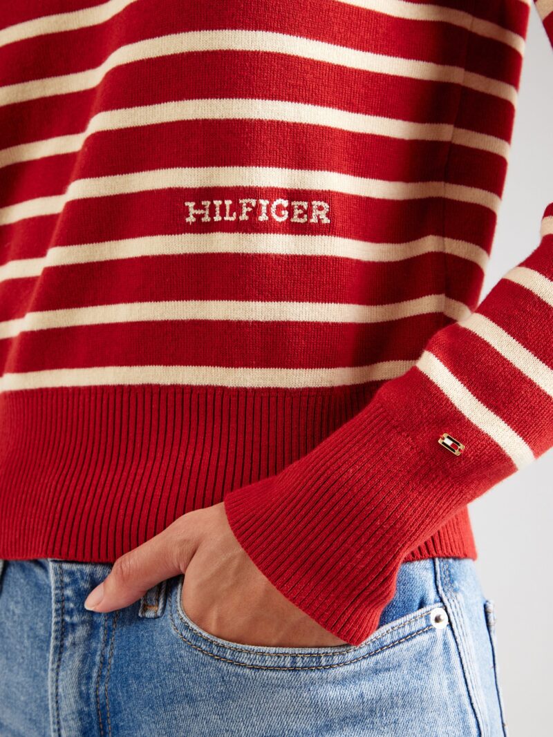 Preţ TOMMY HILFIGER Pulover  roșu / alb lână