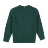 TOMMY HILFIGER Pulover  verde închis / alb