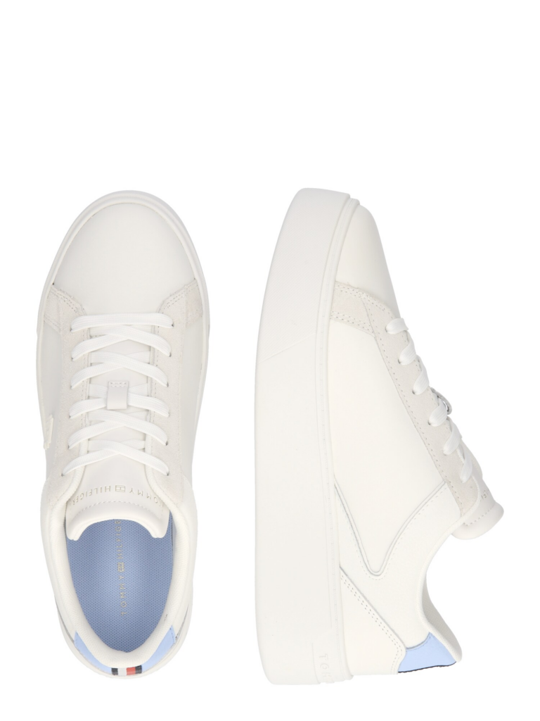 TOMMY HILFIGER Sneaker low 'COURT'  crem / albastru deschis / alb