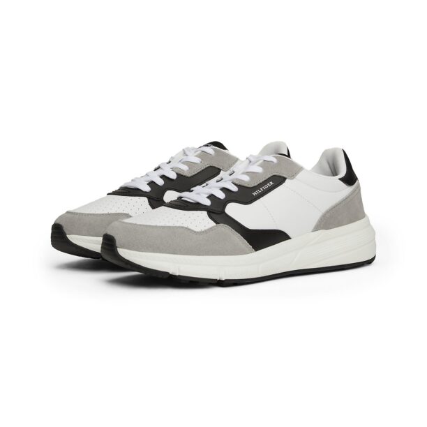 TOMMY HILFIGER Sneaker low 'FASTON'  gri taupe / negru / alb