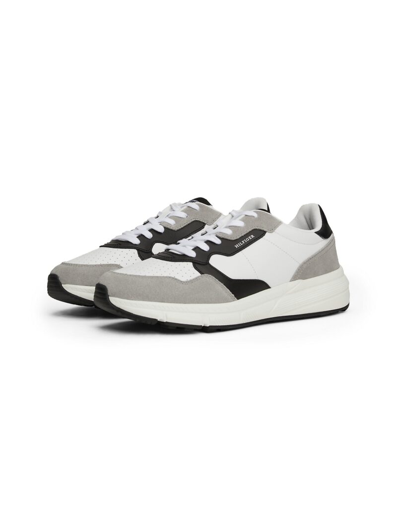 TOMMY HILFIGER Sneaker low 'FASTON'  gri taupe / negru / alb