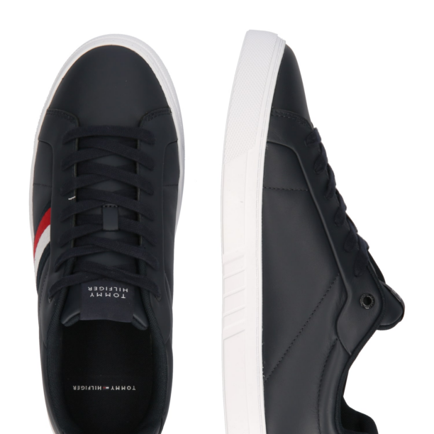 TOMMY HILFIGER Sneaker low 'ICON COURT'  bleumarin / sângeriu / alb