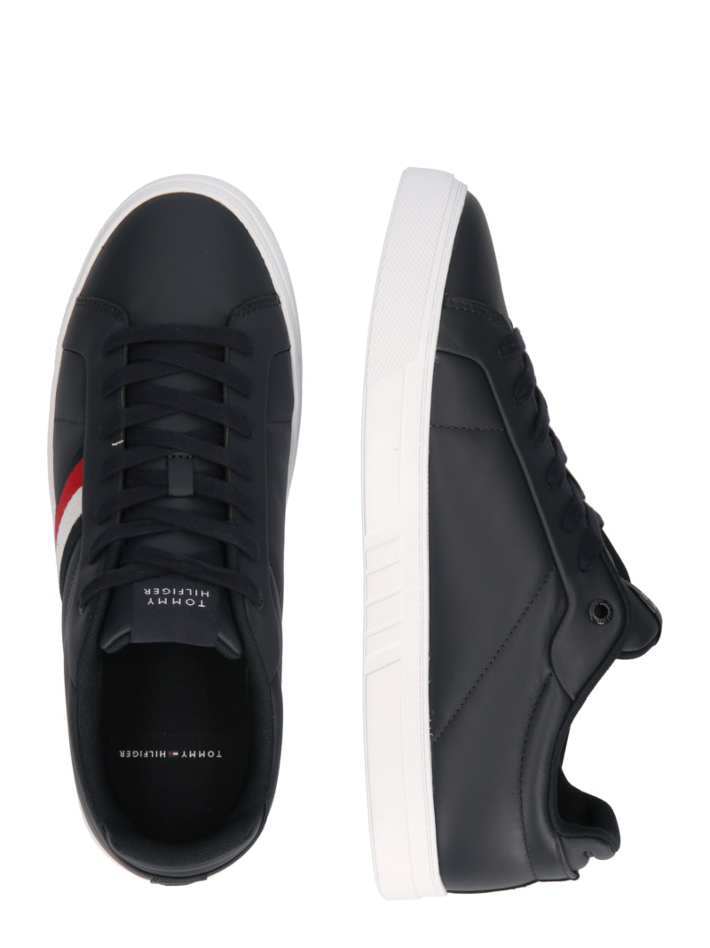 TOMMY HILFIGER Sneaker low 'ICON COURT'  bleumarin / sângeriu / alb