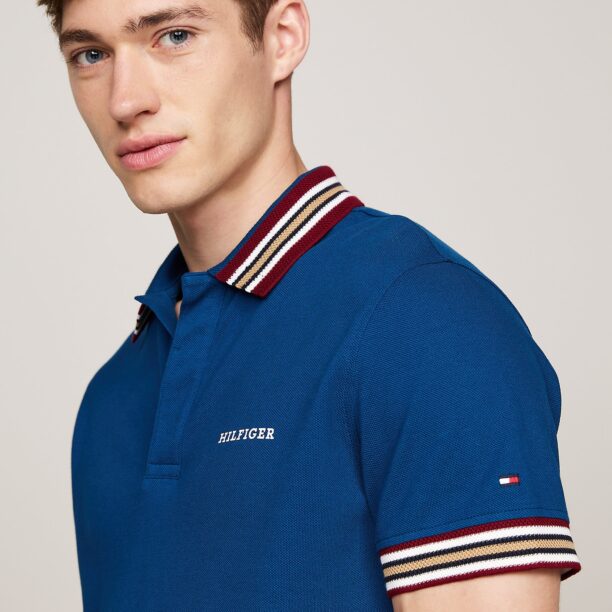 Cumpăra TOMMY HILFIGER Tricou  albastru gențiană / portocaliu / roșu carmin / alb