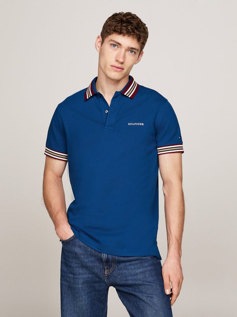 TOMMY HILFIGER Tricou  albastru gențiană / portocaliu / roșu carmin / alb