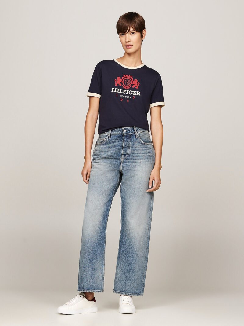 TOMMY HILFIGER Tricou  albastru marin / roșu / alb preţ