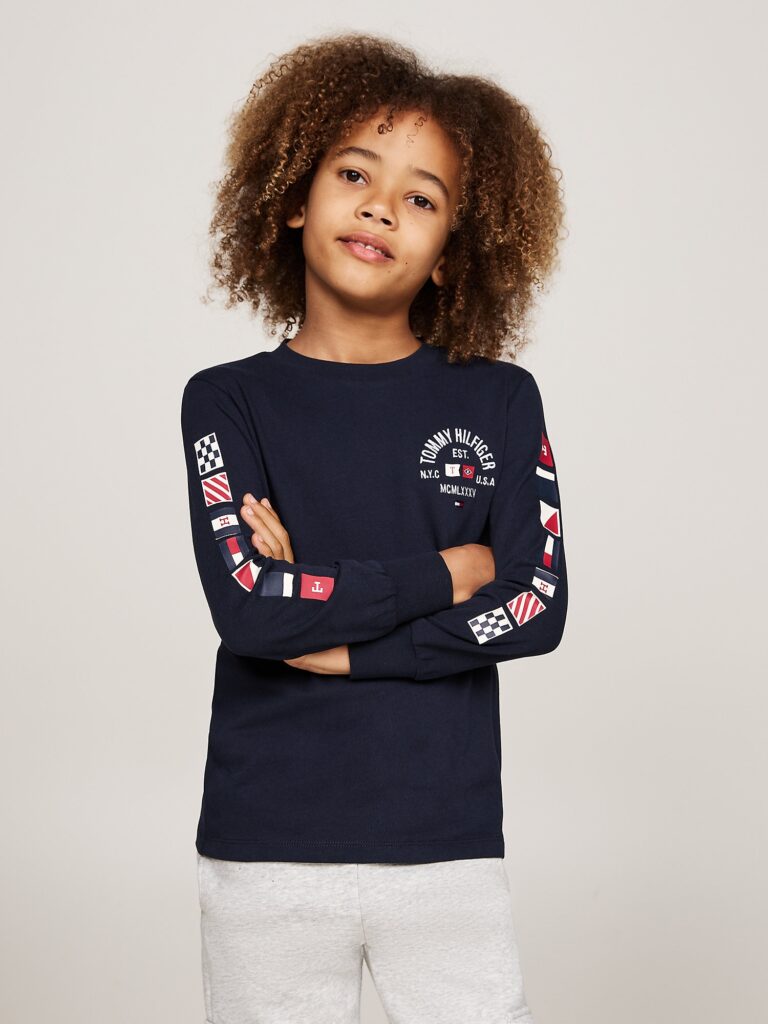 TOMMY HILFIGER Tricou  albastru marin / roșu / alb