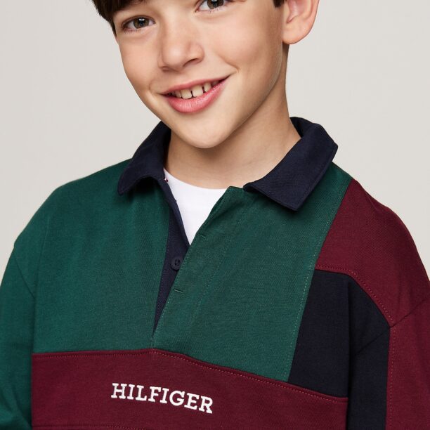 Preţ TOMMY HILFIGER Tricou  albastru marin / verde smarald / rubiniu / alb