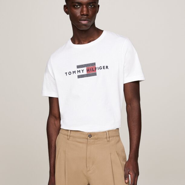 TOMMY HILFIGER Tricou  albastru / roșu / alb