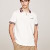 TOMMY HILFIGER Tricou  bej deschis / albastru marin / roşu închis / alb