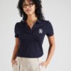 TOMMY HILFIGER Tricou  bleumarin / alb