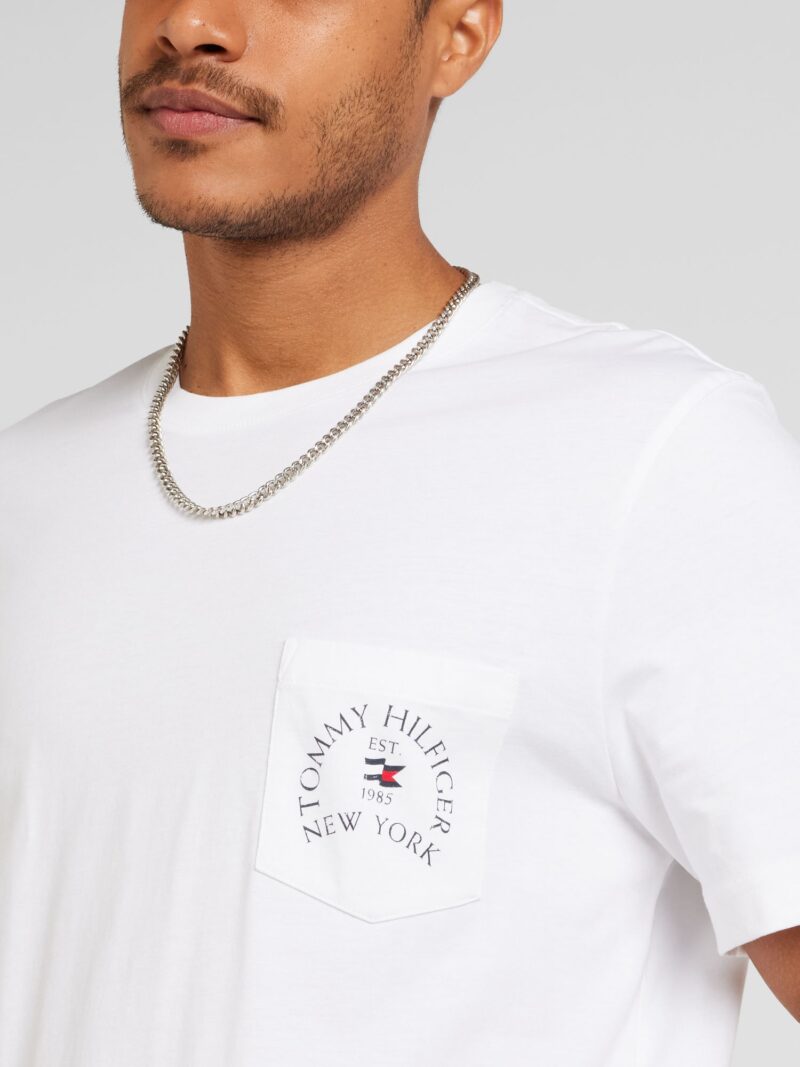 TOMMY HILFIGER Tricou  bleumarin / alb