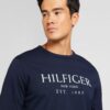 TOMMY HILFIGER Tricou  bleumarin / alb murdar