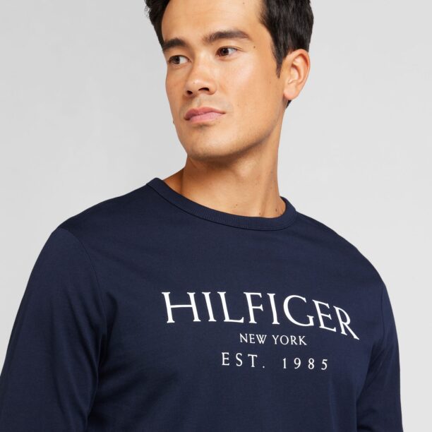 TOMMY HILFIGER Tricou  bleumarin / alb murdar