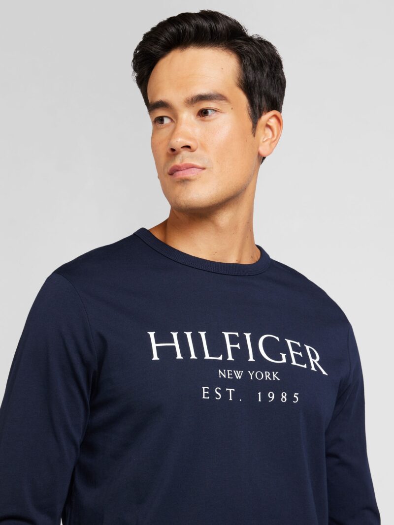 TOMMY HILFIGER Tricou  bleumarin / alb murdar