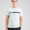 TOMMY HILFIGER Tricou  bleumarin / verde mentă / roșu intens / alb