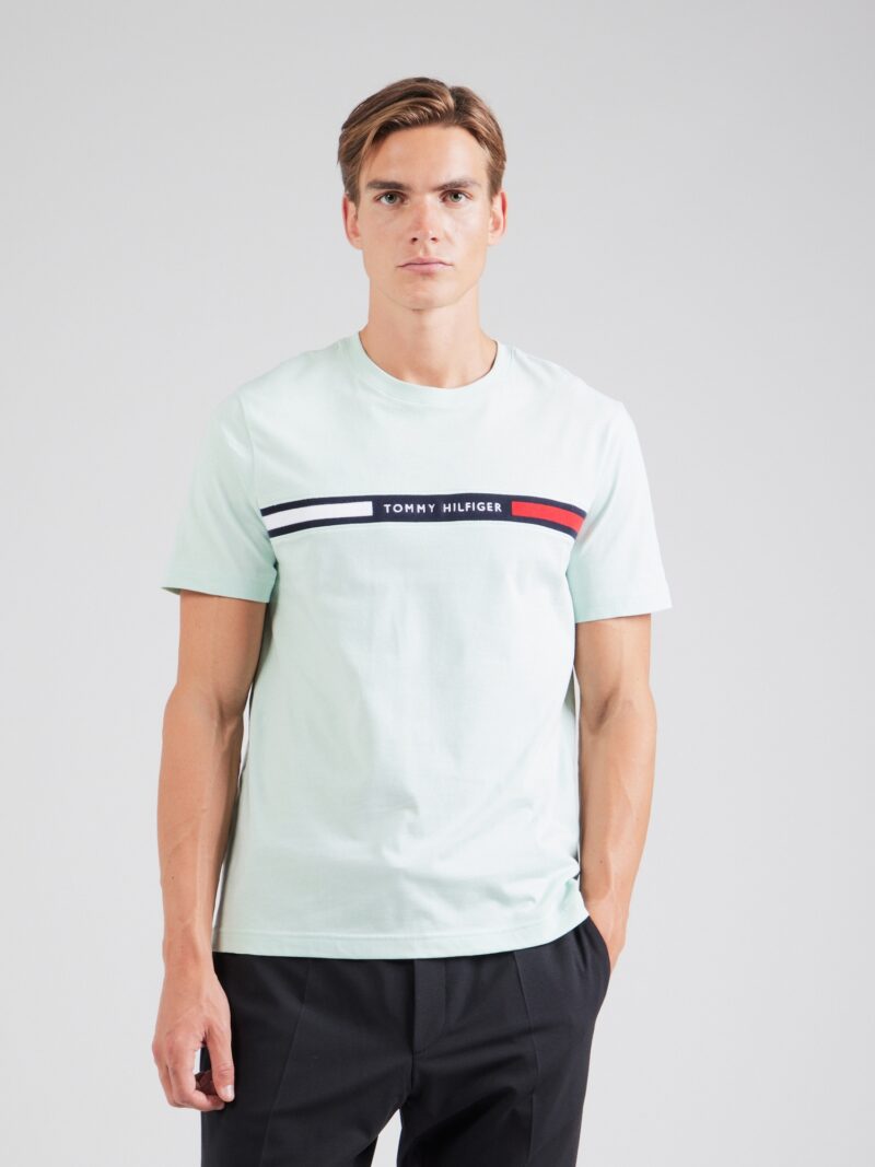 TOMMY HILFIGER Tricou  bleumarin / verde mentă / roșu intens / alb