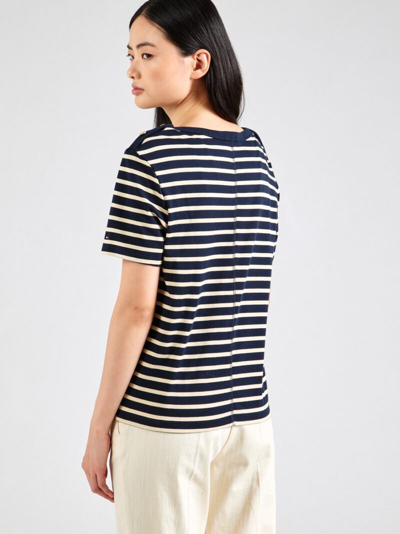 TOMMY HILFIGER Tricou  crem / albastru marin preţ