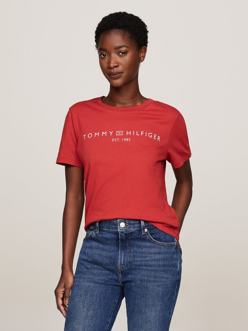 TOMMY HILFIGER Tricou  sângeriu / alb