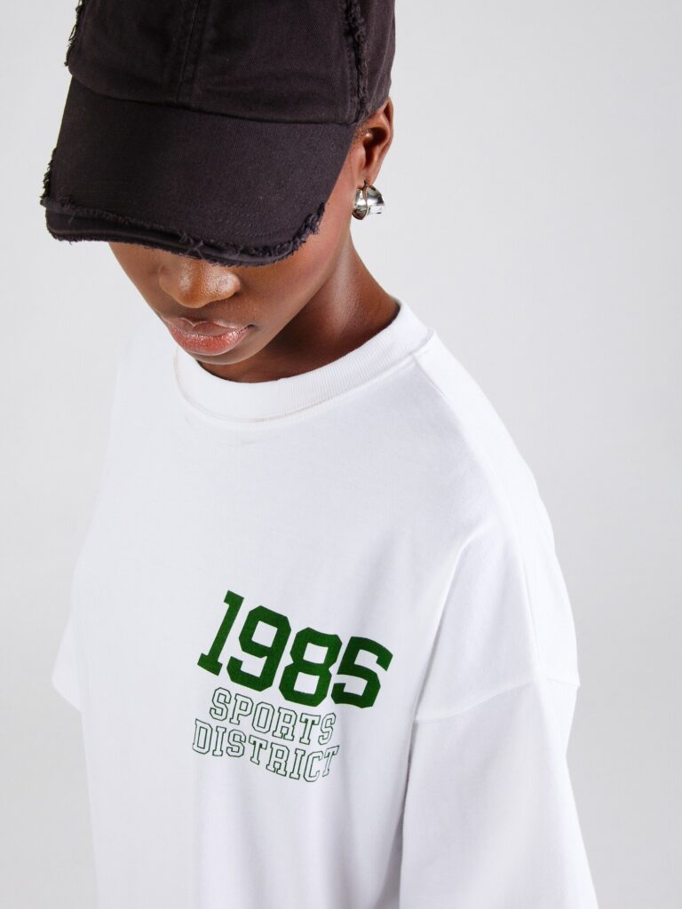 Preţ TOPSHOP Tricou '1985'  verde închis / alb