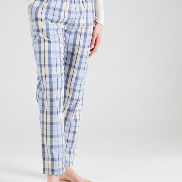 TRIUMPH Pantaloni de pijama 'Flannel 01'  crem / albastru deschis