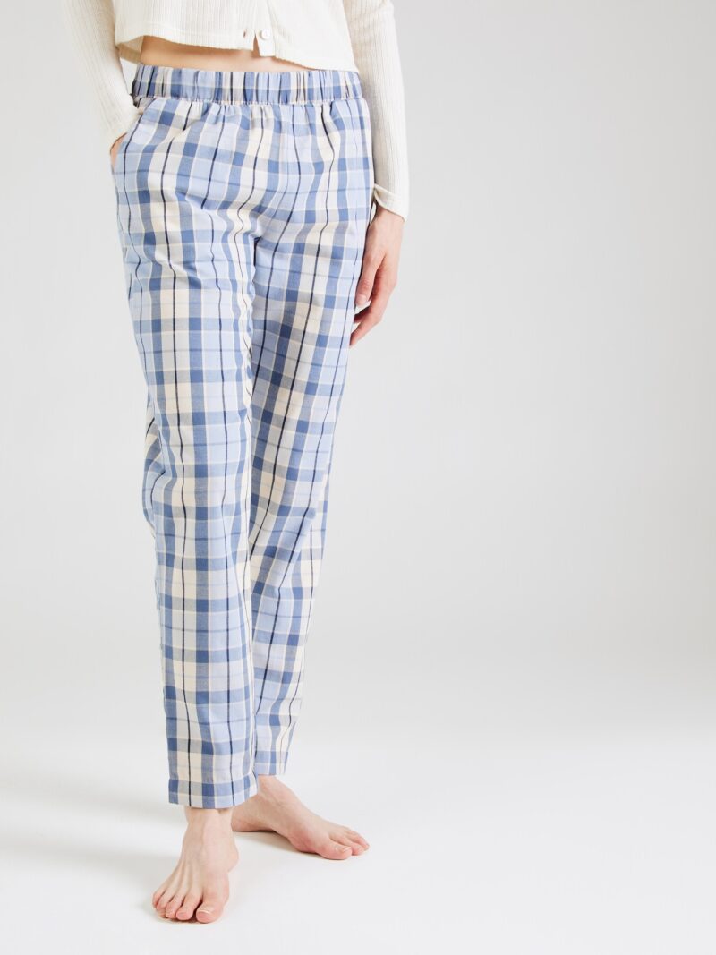 TRIUMPH Pantaloni de pijama 'Flannel 01'  crem / albastru deschis