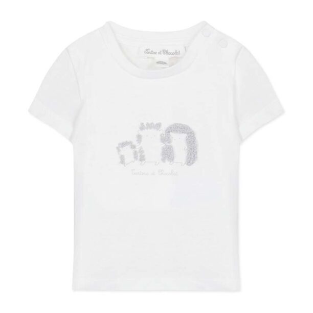 Tartine et Chocolat tricou din bumbac pentru bebelusi culoarea bej