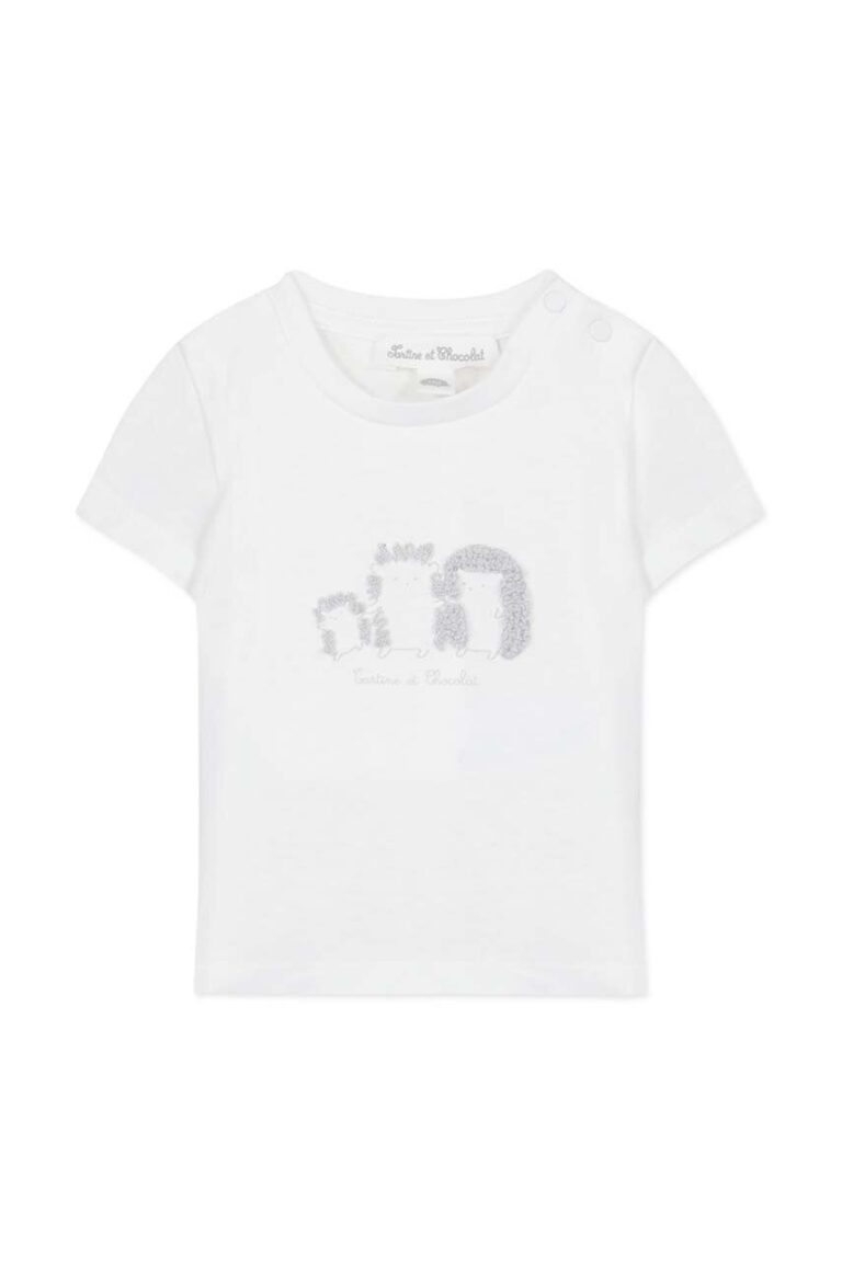 Tartine et Chocolat tricou din bumbac pentru bebelusi culoarea bej