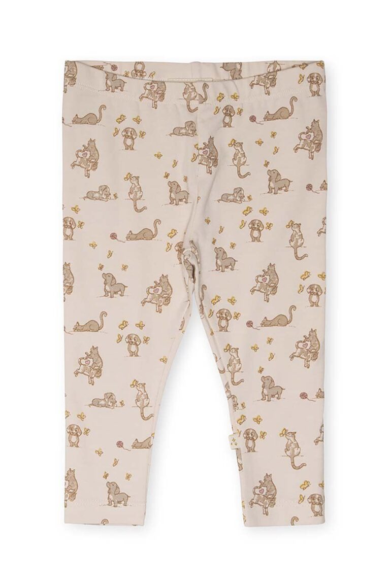 That's mine leggins din bumbac pentru bebeluși Elois culoarea bej