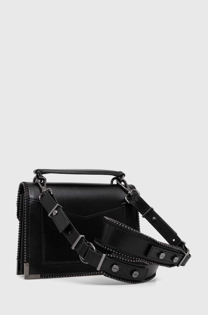 The Kooples poseta de piele culoarea negru preţ