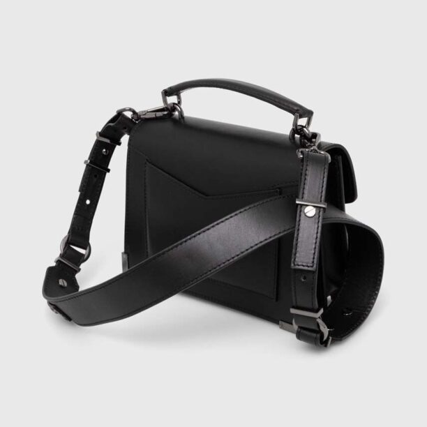 The Kooples poseta de piele culoarea negru preţ