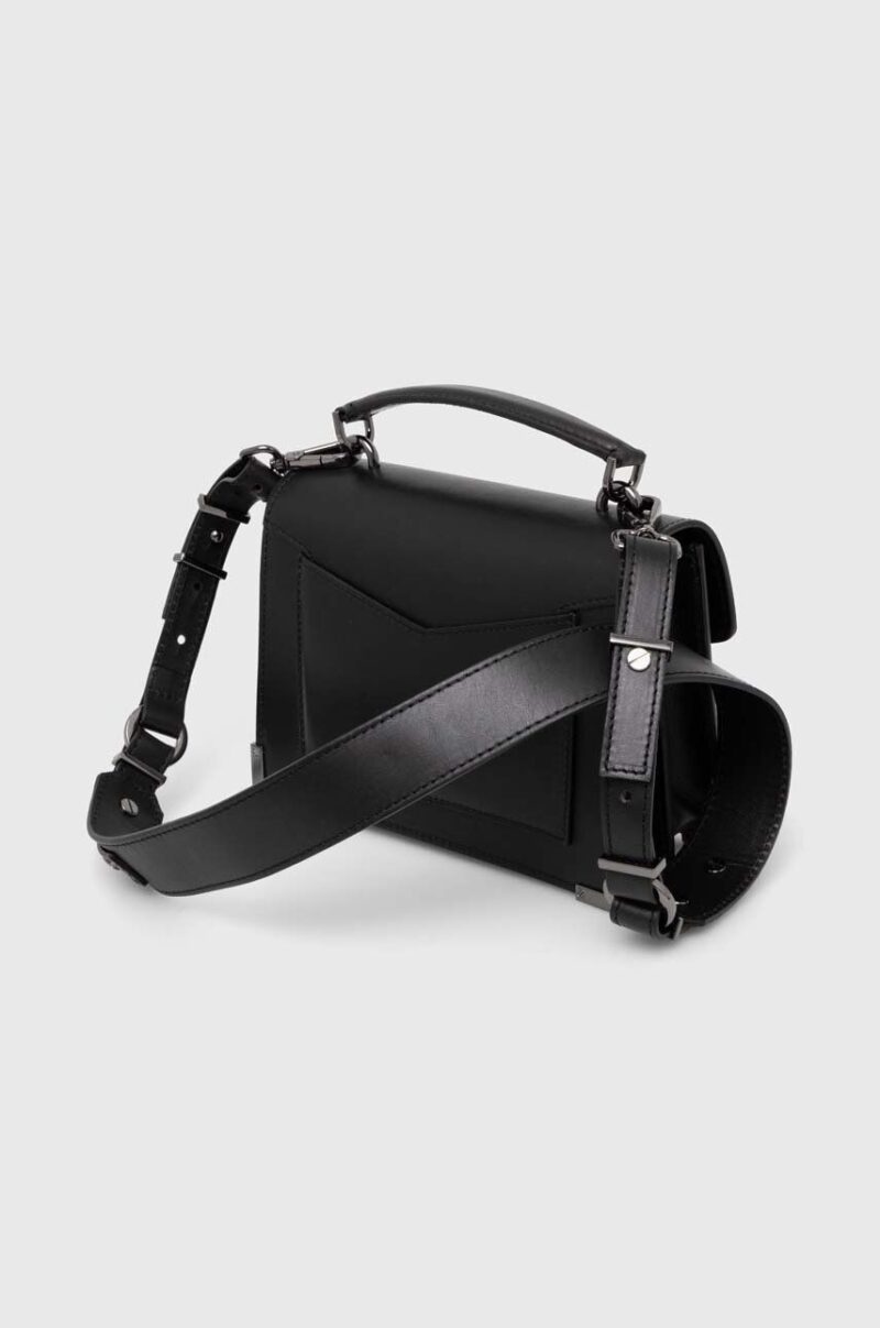 The Kooples poseta de piele culoarea negru preţ