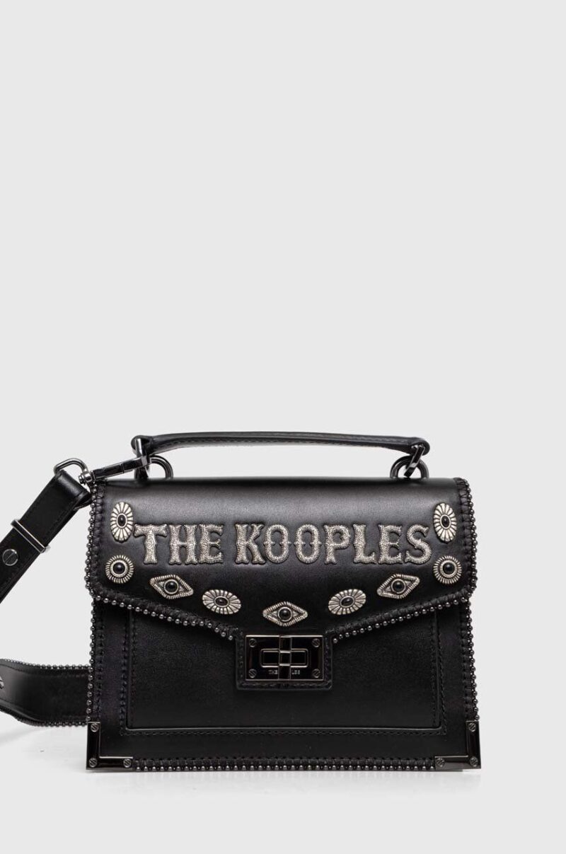 The Kooples poseta de piele culoarea negru