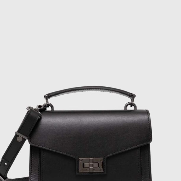 The Kooples poseta de piele culoarea negru